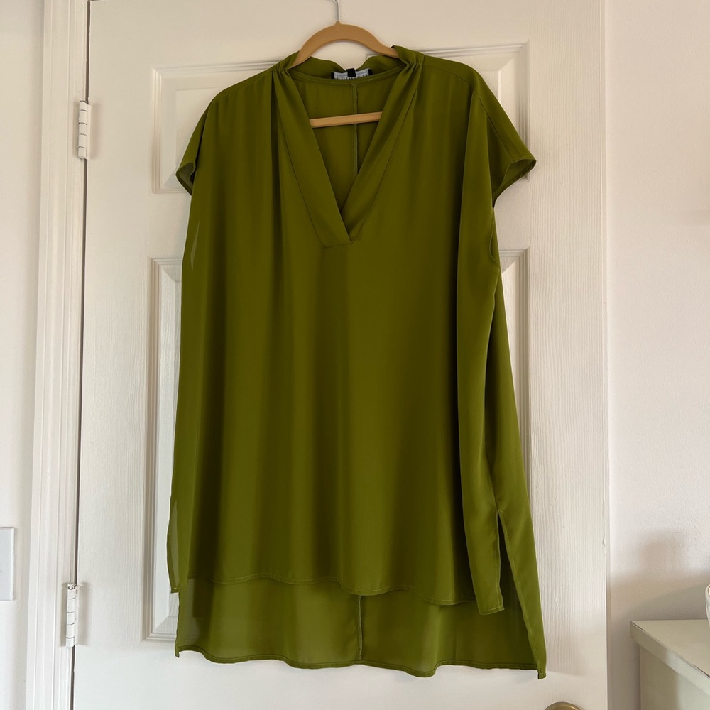 Eloquii olive green cap sleeve tunic size 18